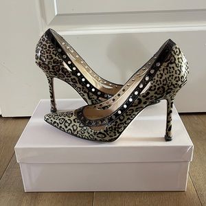 Jimmy Choo Taupe Leopard heels